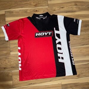 HOYT ARCHERY Men 3XL Zip Collar Jersey Performance Shirt Colorblock Dri Tee NWOT